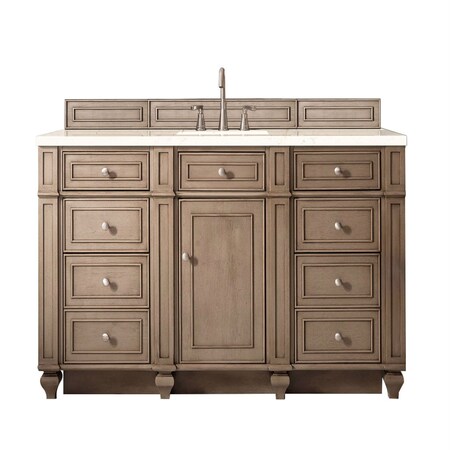 James Martin Vanities Bristol 60in Single Vanity, Whitewashed Walnut w/ 3 CM Eternal Marfil Quartz Top 157-V60S-WW-3EMR